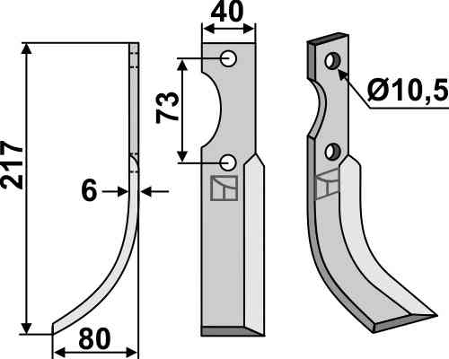 Blade, left model fitting for Eurosystem 220015206