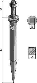 Harrow teeth from boron steel with square neck