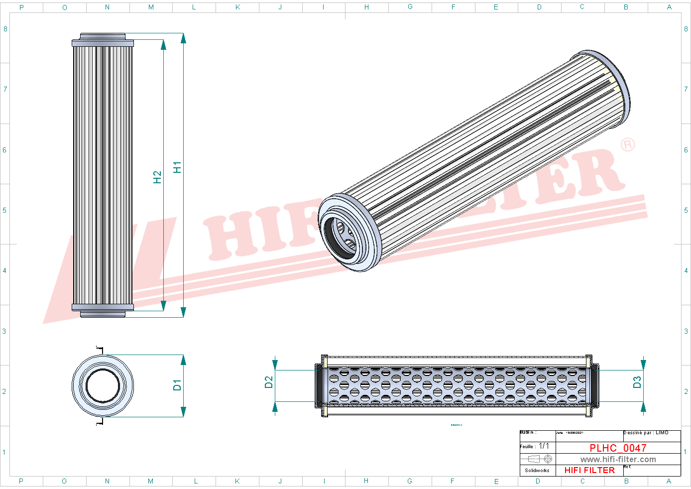 Hydraulic filter passend voor parker 10dtea10