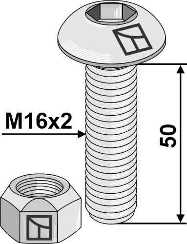 Hexagon socket bolt with self-locking nut