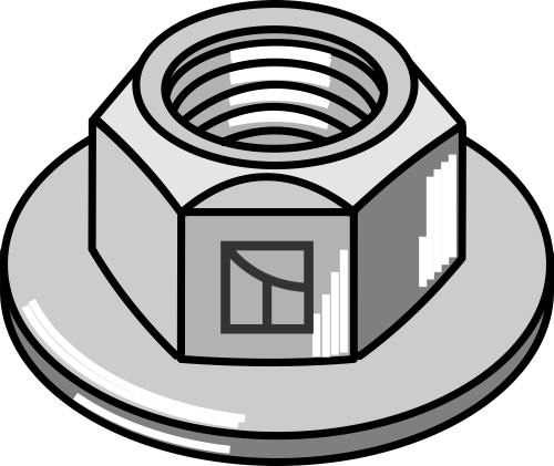 Hexagonal flange nut din6927