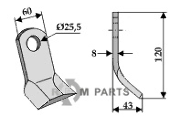 RDM Parts Y-blade fitting for Ferri 0901085