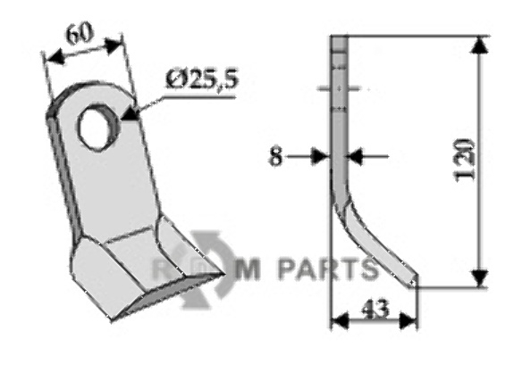 RDM Parts Y-klinge egnet til Ferri 0901085