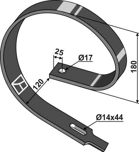 Outer tine fitting for Farmet Kompaktomat 3000301