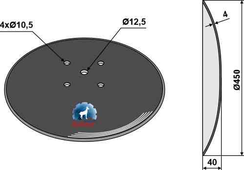 Plain disc Ø450x4 for beet lifters
