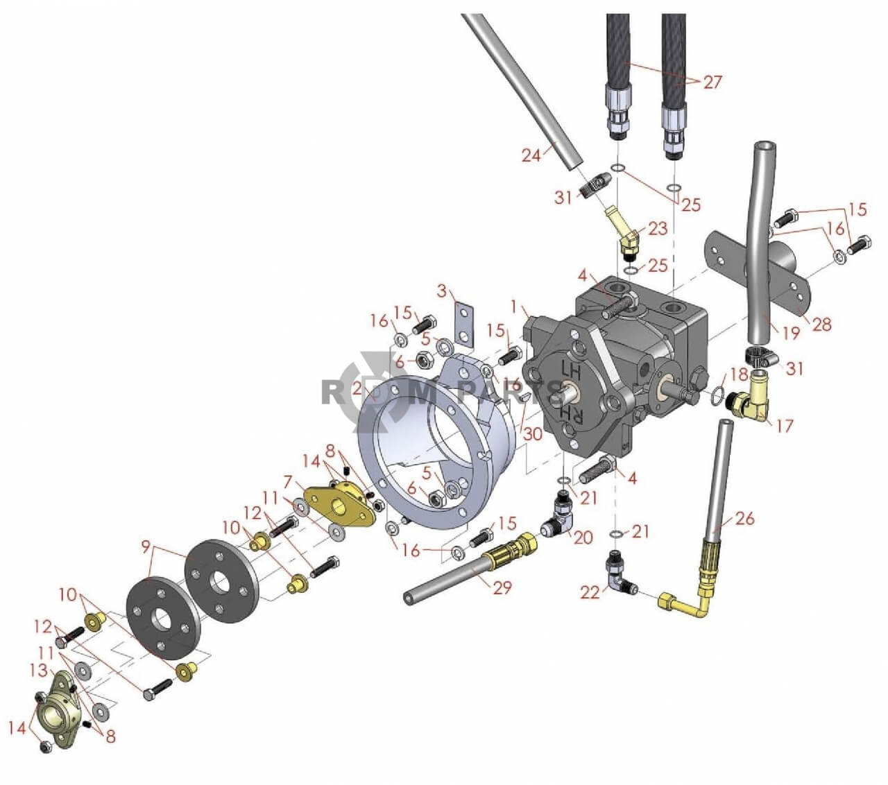 Replacement parts for Toro Sand Pro 3020 Hydraulic Pump