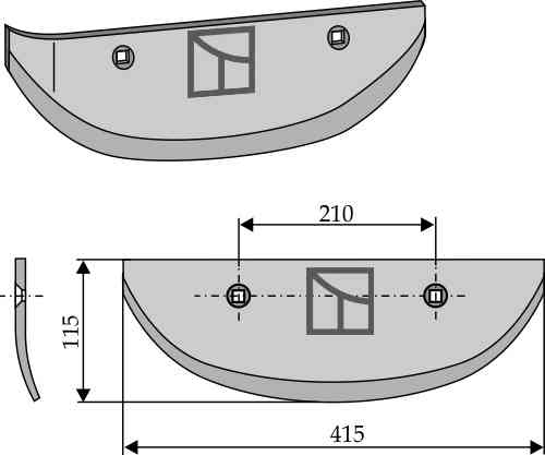 Beet lifter share, left model