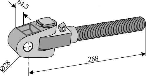 Swivelling tie-rod - M36x3 left thread