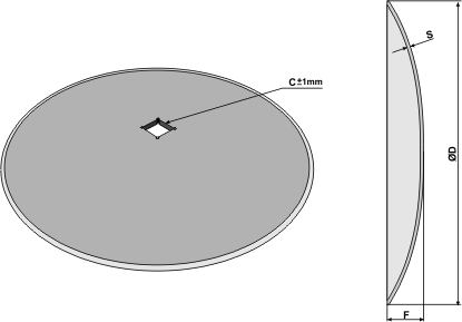 Plain discs with flat neck for assembling on square shafts