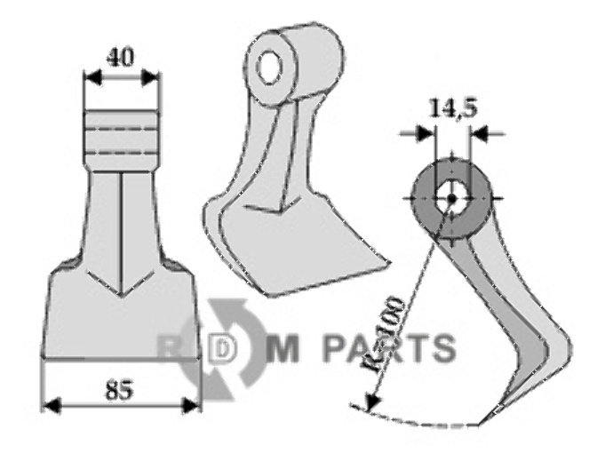 RDM Parts Pruning hammer fitting for Agromec 3001095