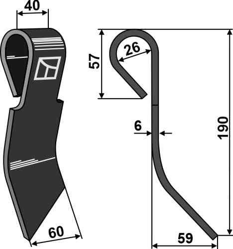 Haulm flail - right fitting for Rumptstad 007774