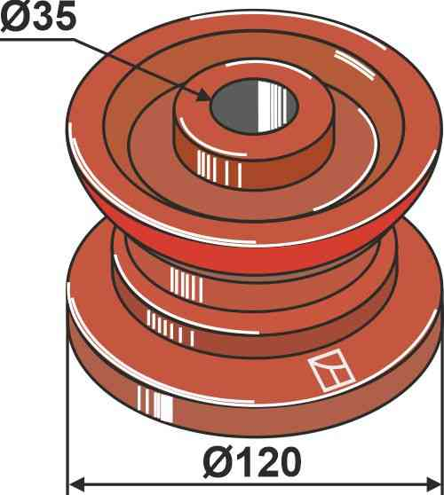 Deflection sheave 120 x 35 fitting for Kemper Alt: 07269 - Neu: 01022600.01