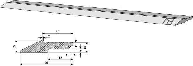 Cutting blade 90 x 22 mm