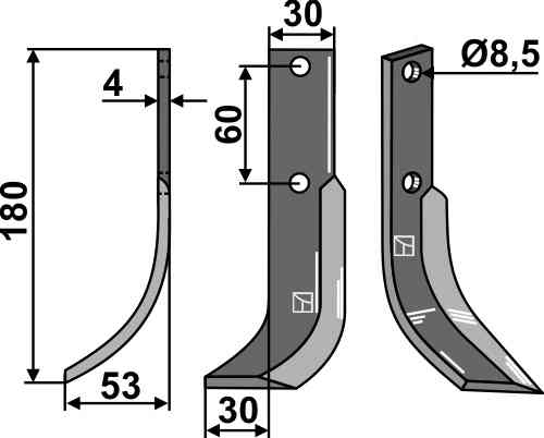 Blade, left model fitting for Honda F.201