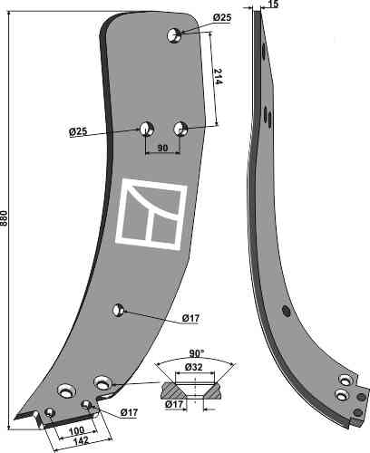 Subsoiling shank - left model