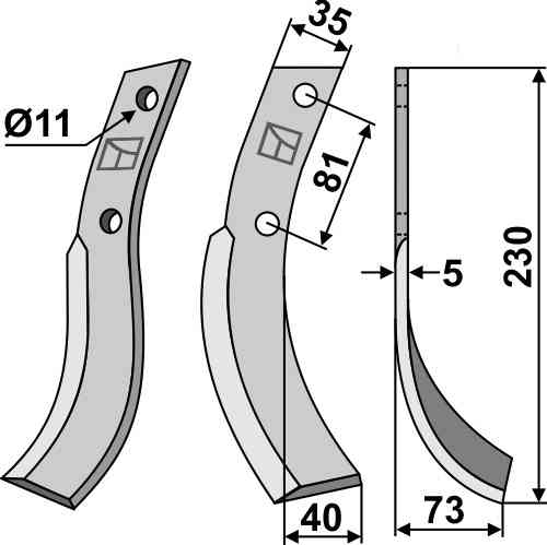 Blade, right model fitting for Honda 501