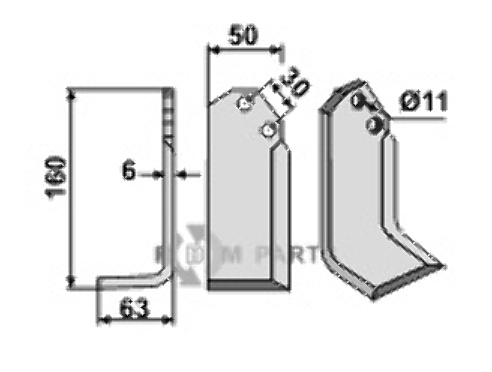 Blade, left model fitting for CAB RINGO M10