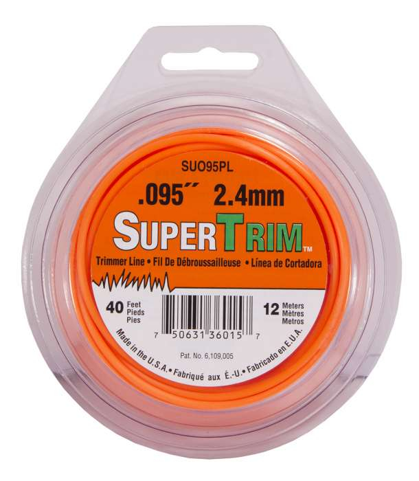 Trimmer line supertrim™ round orange 40' loop .095" / 2.4mm