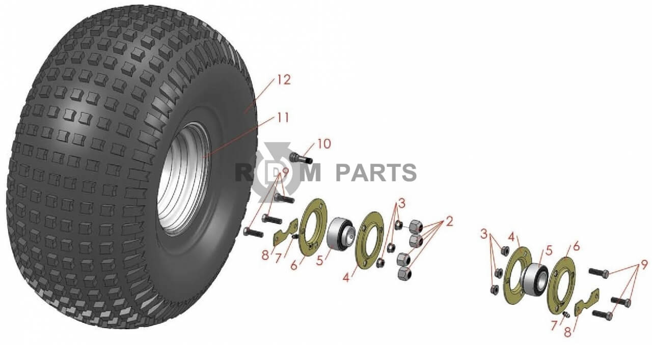 Replacement parts for Toro Sand Pro 2020 Front Wheel & Steering
