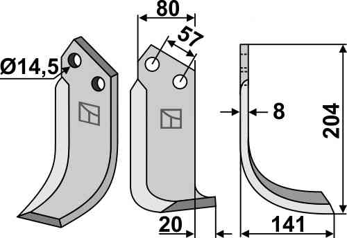 Blade, right model fitting for Pegoraro 4585