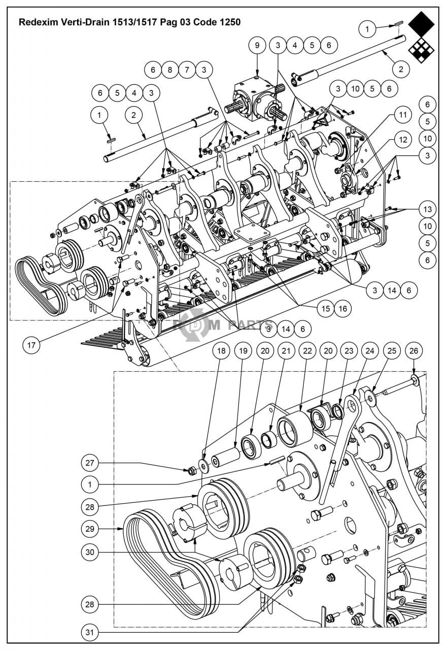 Replacement parts for VD1513 Aandrijving