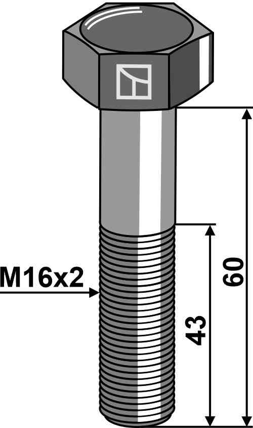 Zeskantmoer M16 zonder moer passend voor Rabe 931D1660PA
