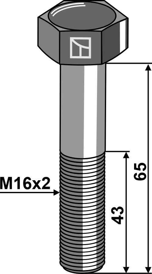 Hexagon bolt M16 without nut