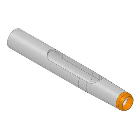 Alloy hollow side-eject tine with carbide tip - .750mt x 5.500l x .630od