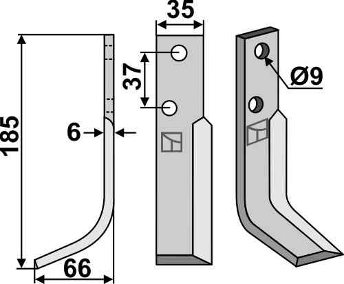 Blade, left model fitting for Nibbi Bruno EN.T519