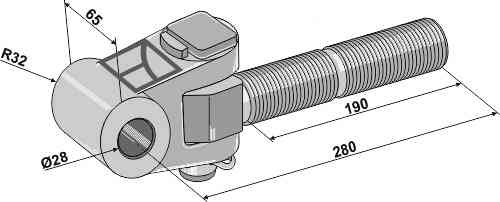 Swivelling tie-rod M36 x 3