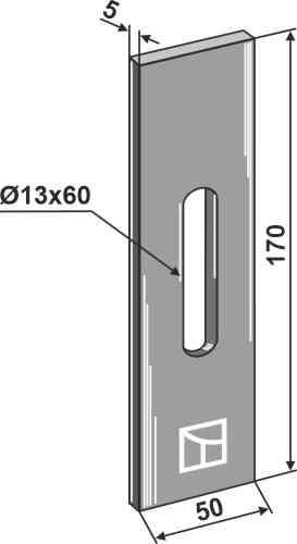 Afstrijker metaal voor pakkerrol 51-r104