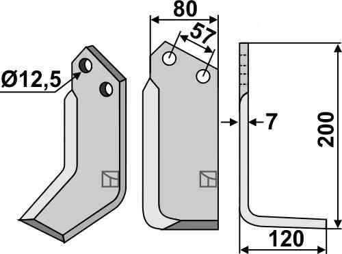 Fräsmesser, rechte Ausführung geeignet für Breviglieri B2-B12-BV2 (20439)
