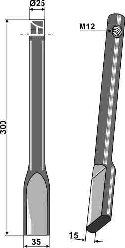 Brake tine fitting for Dal-Bo 14350