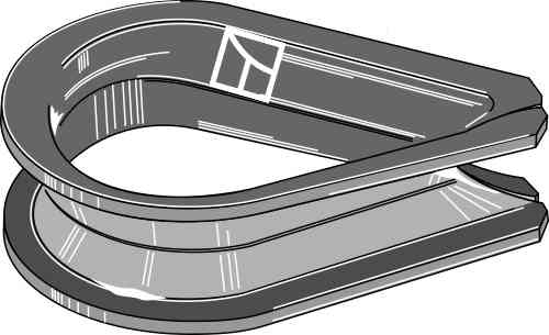 Wire cable eye stiffener with deep groove, galvanized