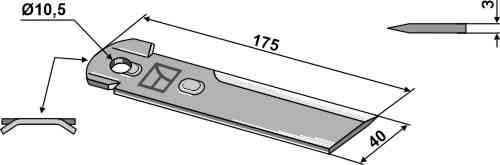 Counter-blade fitting for Case 1322233C2