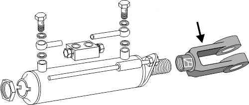 Lifting link fork with internal thread
