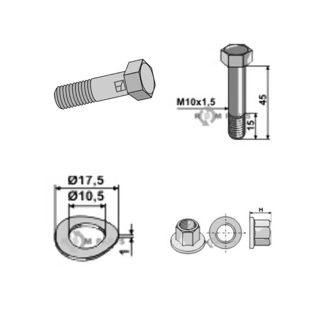 Tineattachment material for power harrows