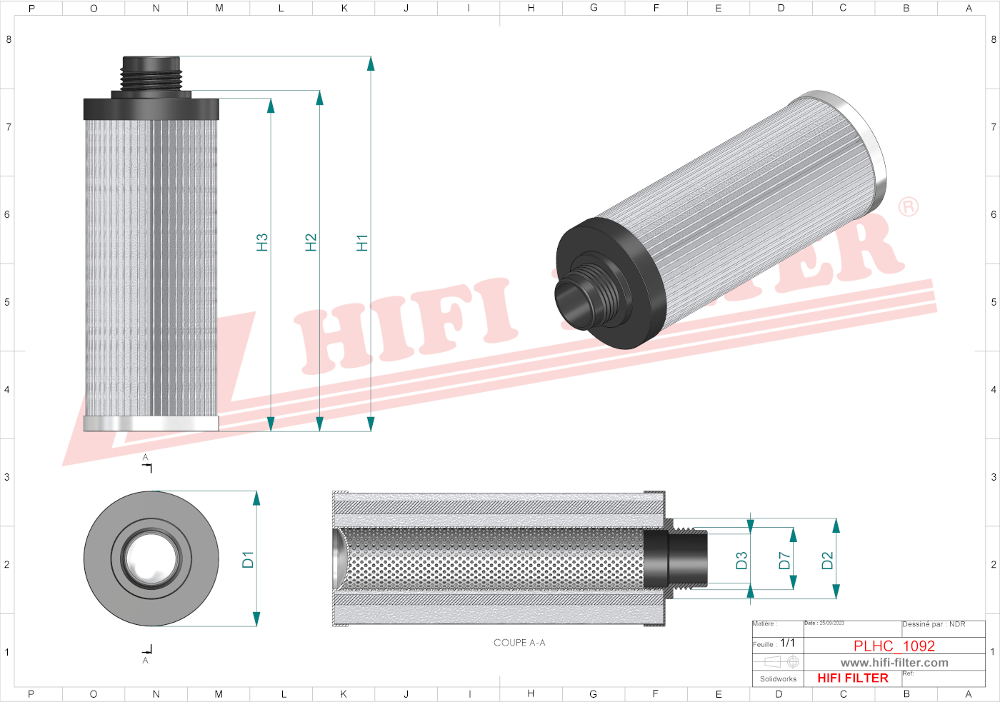 Hydraulic filter passend voor john deere re 583835