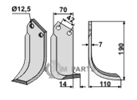 Blade, right model fitting for Tortella 2985600