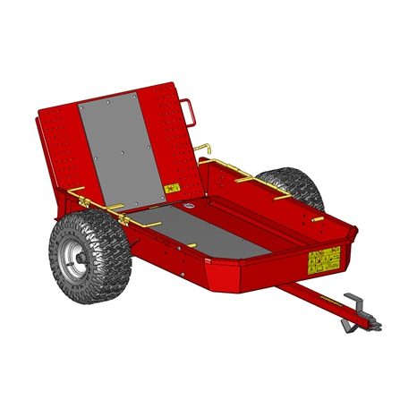 Double greensmower trailer for 22" greensmowers - red