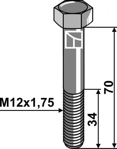 Shear bolt M12 without nut fitting for Lemken 3013406