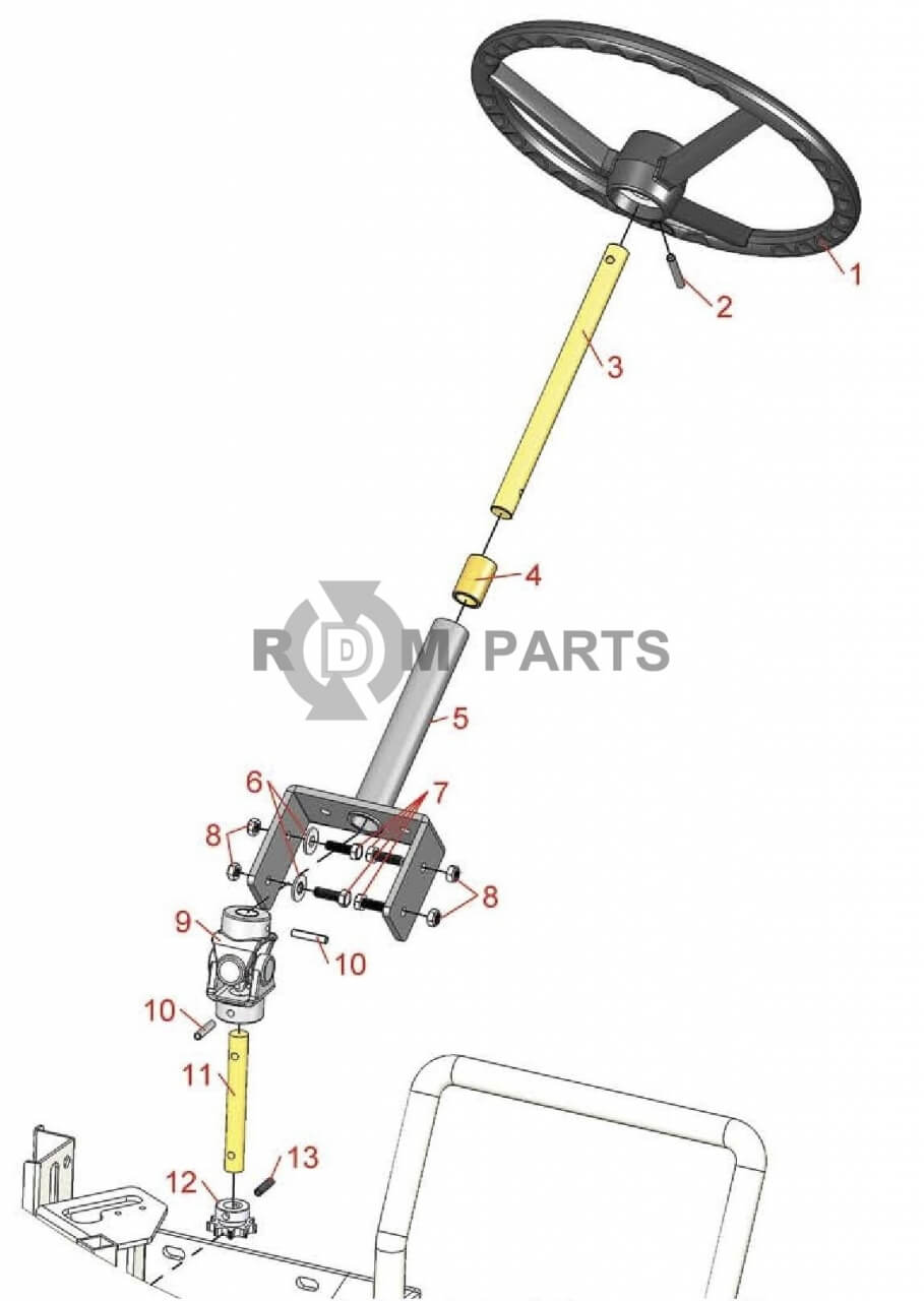 Replacement parts for Toro Sand Pro 3020 Steering Column