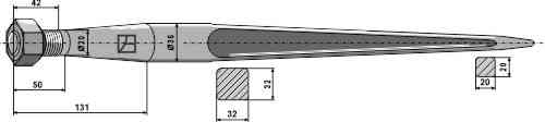 Front loading tine  810 fitting for Kverneland 221151