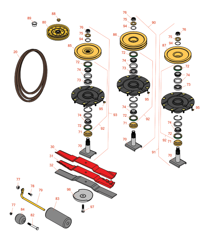 Maaidek 62'' onderdelen passend voor uw Toro 360 Model 30457 Maaidek 62'' onderdelen passend voor uw Toro 360 Model 30457