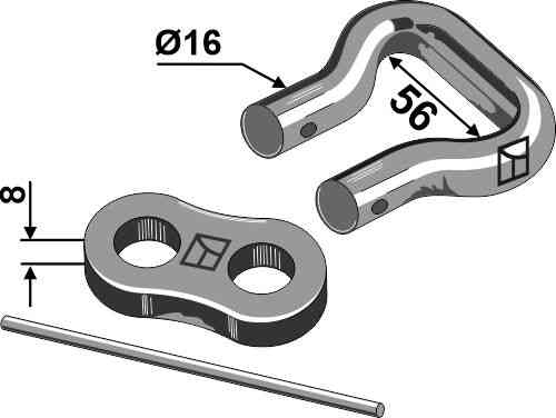 Shackle type connector Ø16