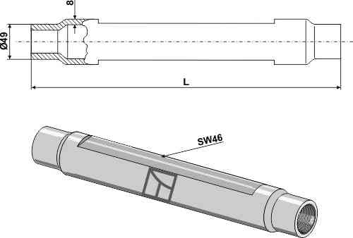 Tube M36x3 Tube M36x3