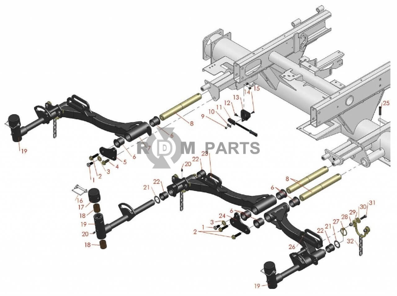 Replacement parts for RM 5210D 5410D 5510D 5610D Front lift arms