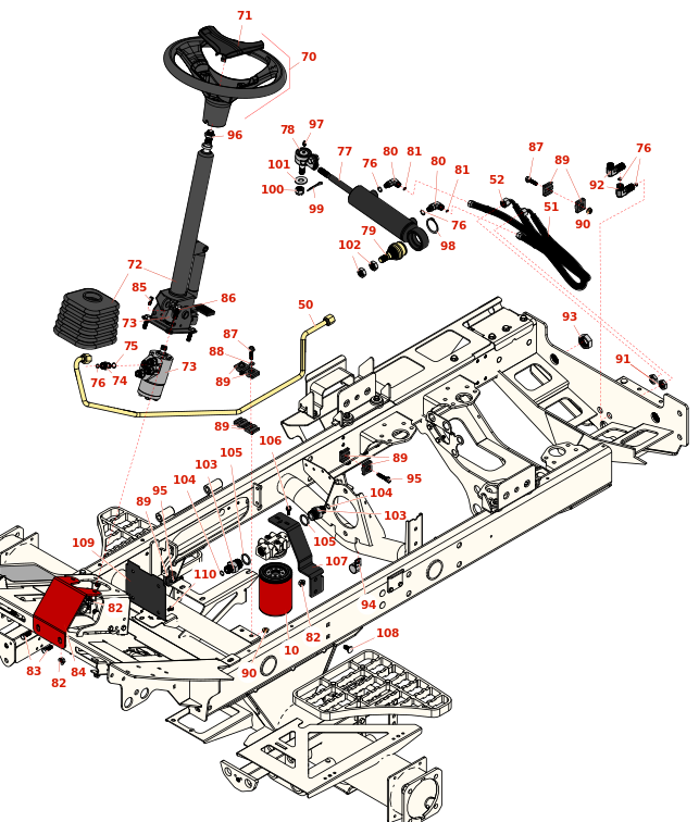 Toro Reelmaster 5010-H Steering Column