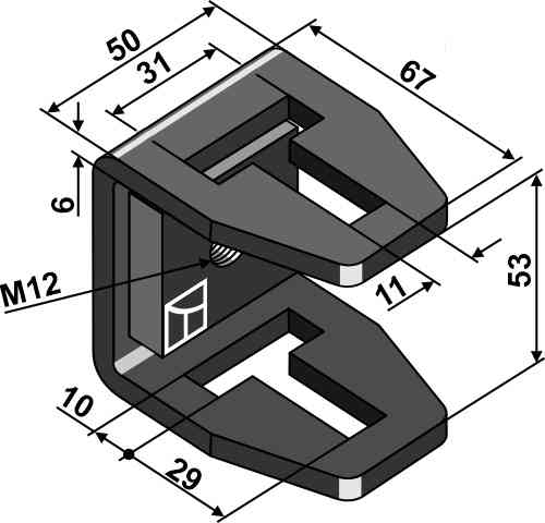 Klemme 64mm geeignet für Einböck 6350-0132