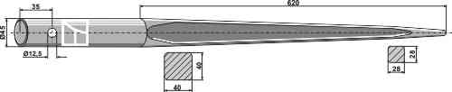 Frontmonteret prikkepind 1100